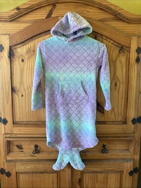 Girls 32 Degrees pink purple mermaid long sleeve nightgown size M 10/12